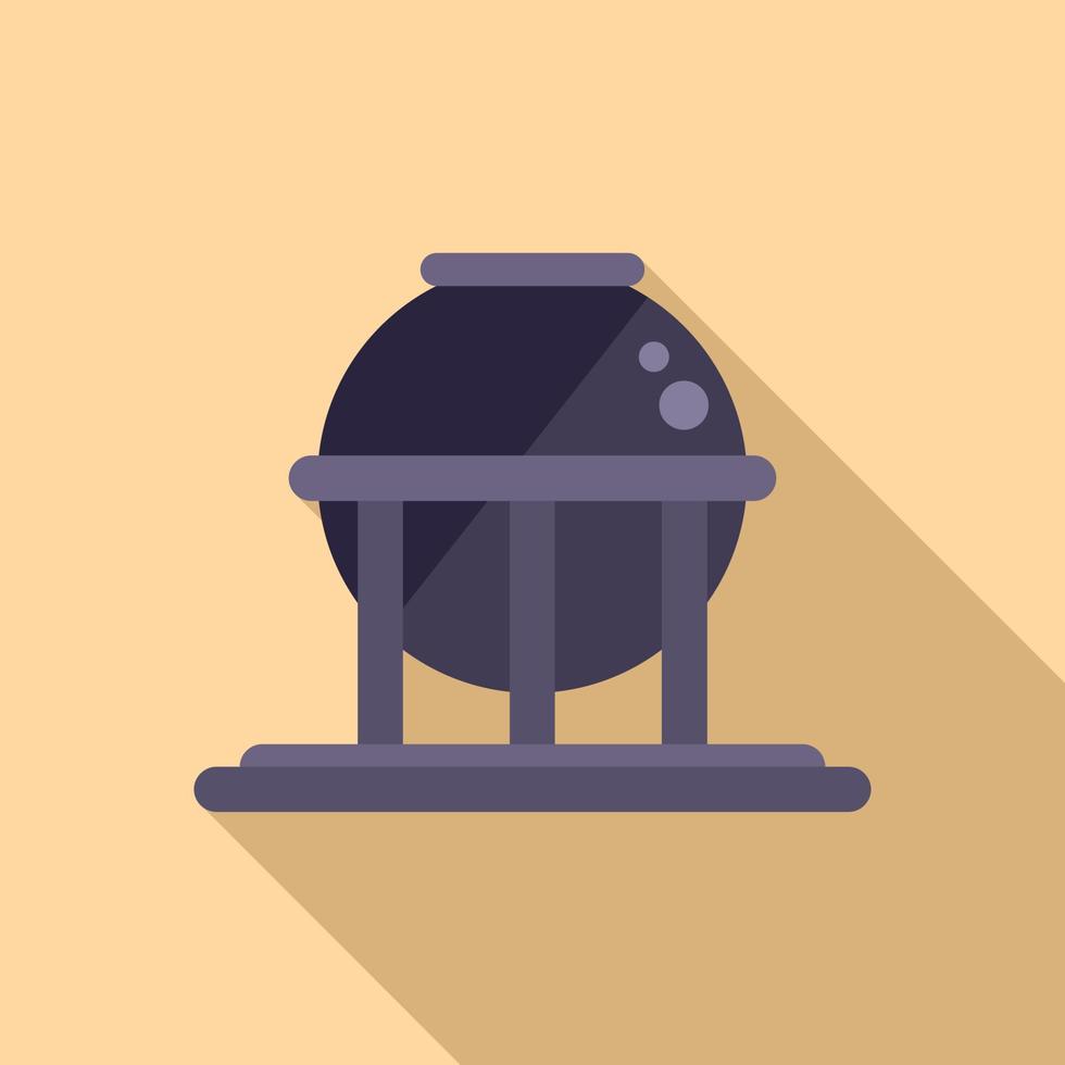 Factory oil tank icon flat vector. Disaster environment vector