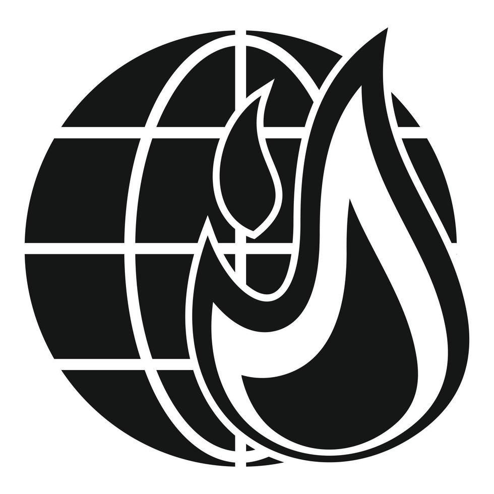 Planet warming icon simple vector. Global climate vector
