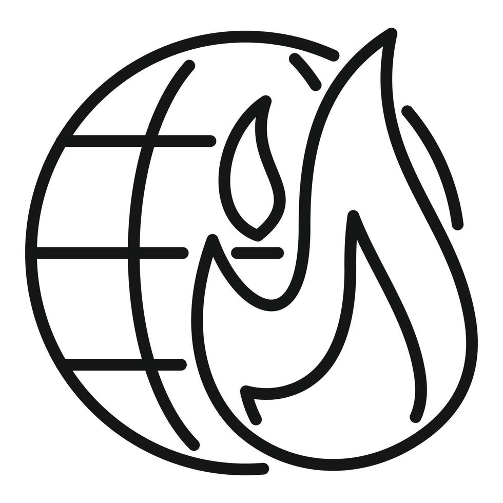 Planet warming icon outline vector. Global climate vector