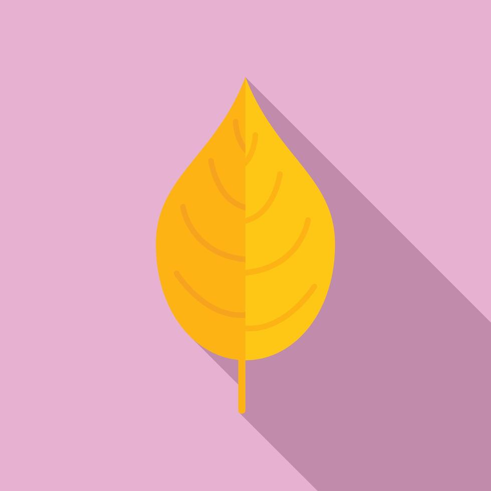 vector plano de icono de hoja de otoño amarillo. árbol planta