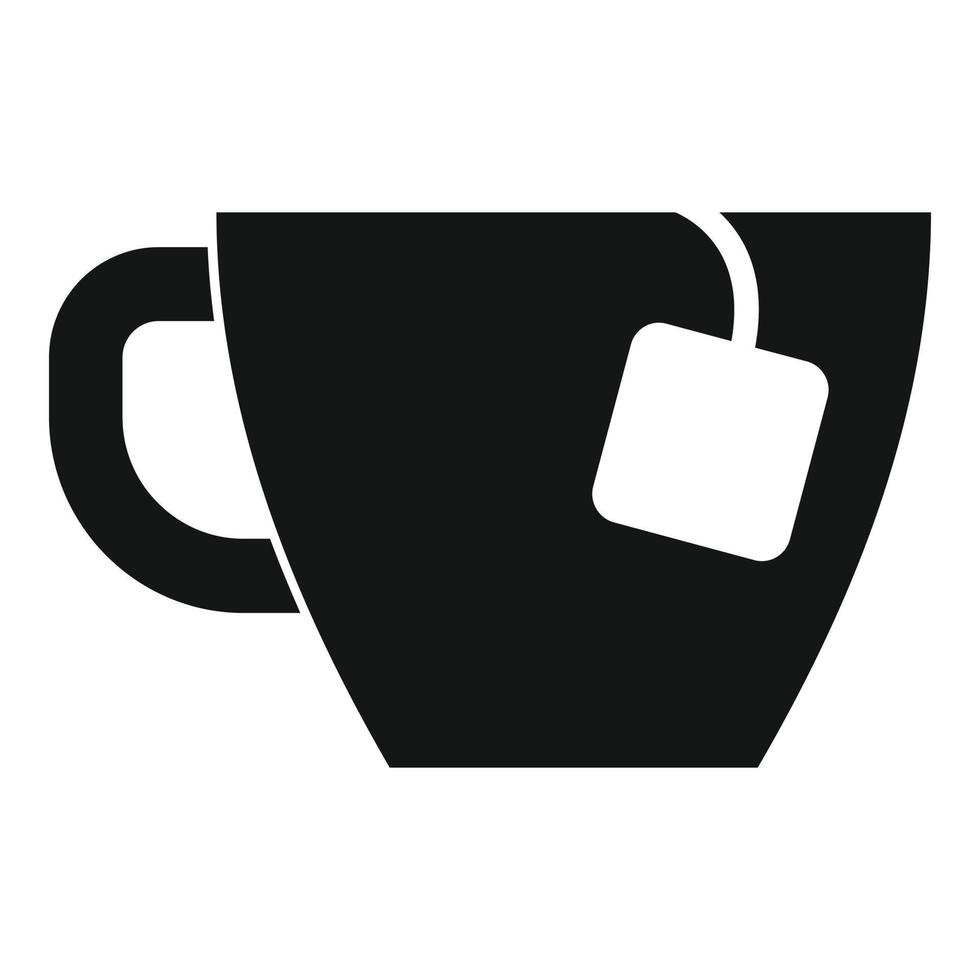 vector simple de icono de taza de bolsita de té. bebida caliente