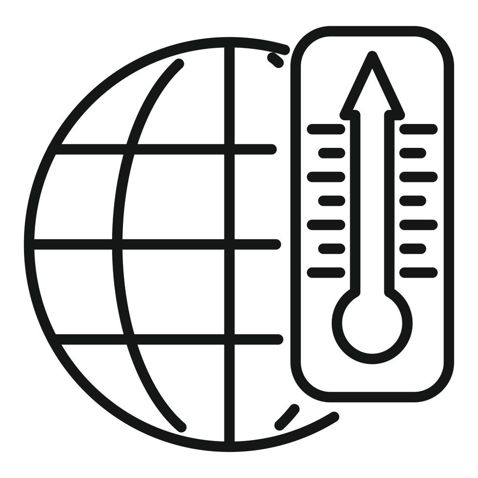Global warming icon outline vector. Earth climate vector