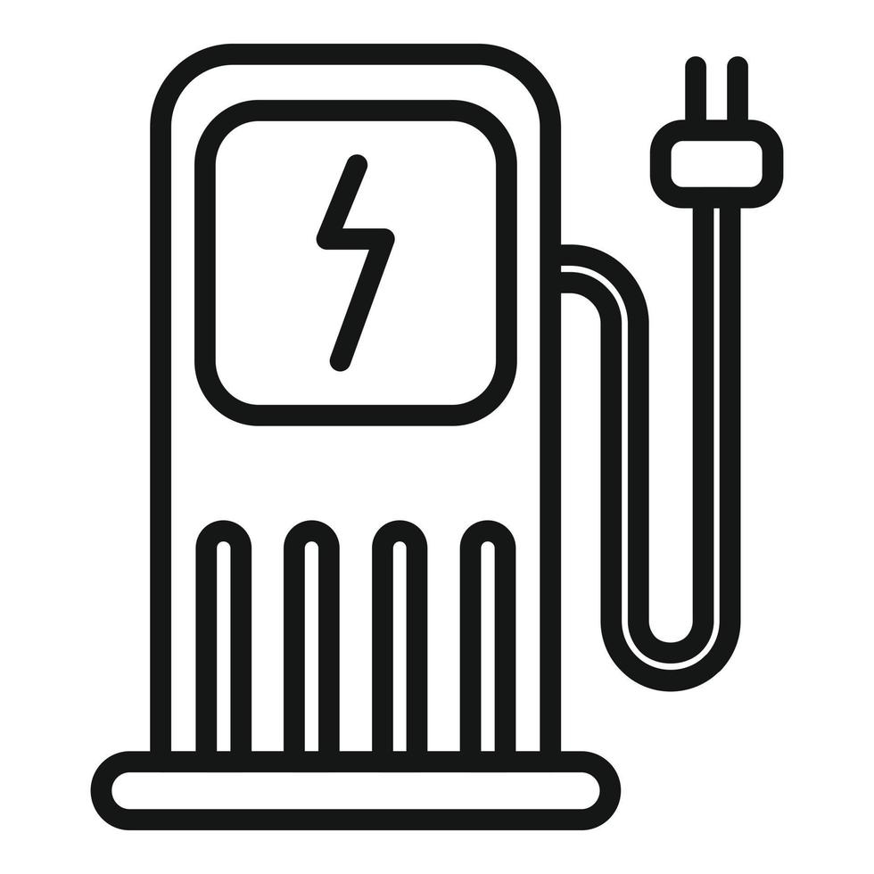 Recharge station icon outline vector. Eco factory vector