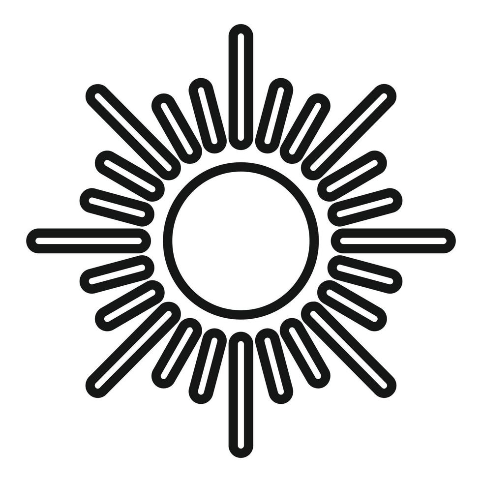 Sun warming icon outline vector. Global climate vector