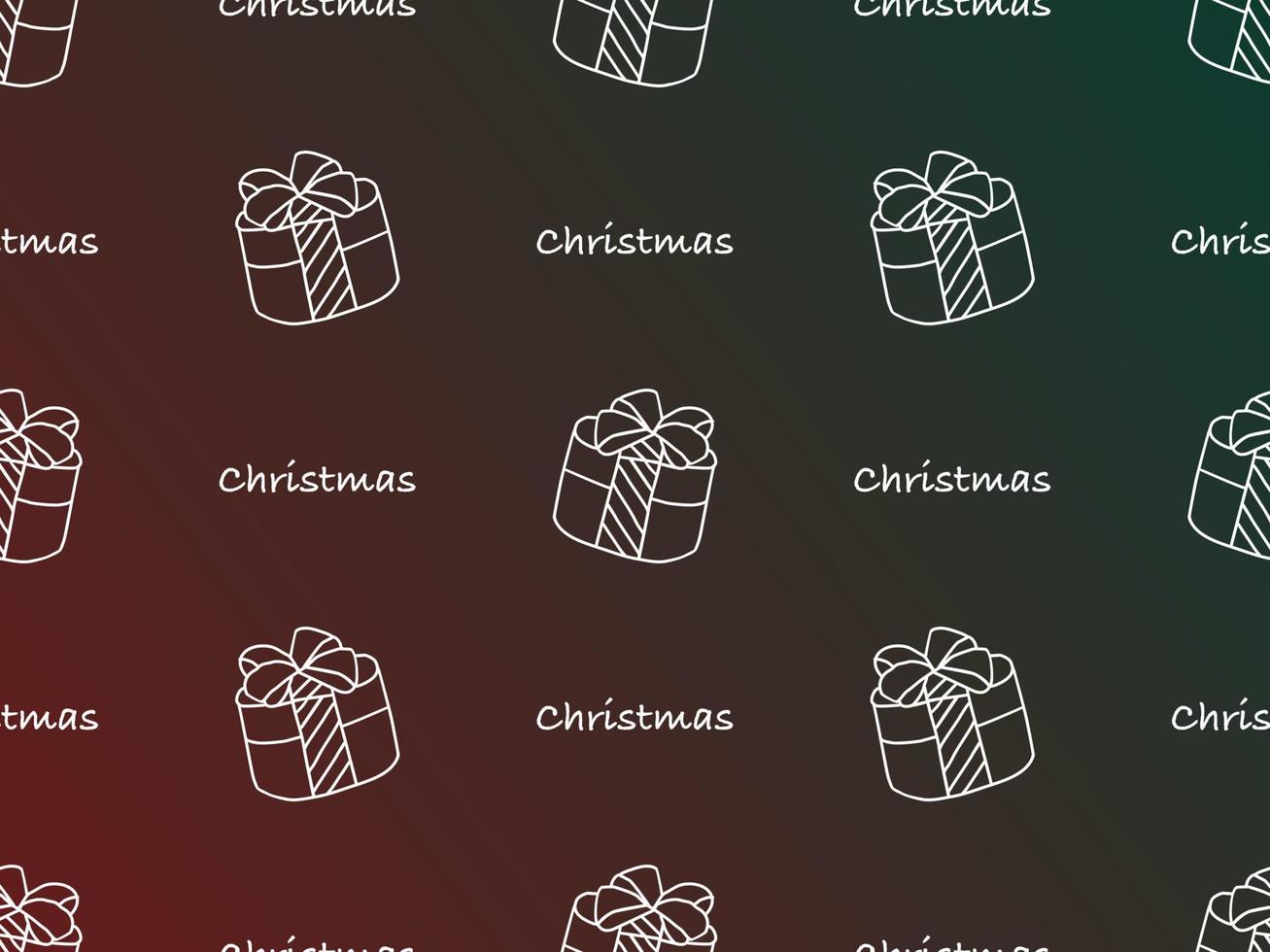 Christmas cartoon character seamless pattern on green background vector