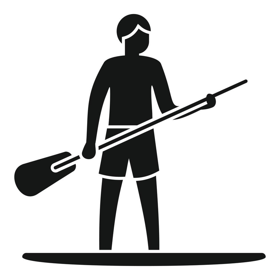 Sup surfer icon simple vector. Paddle board vector
