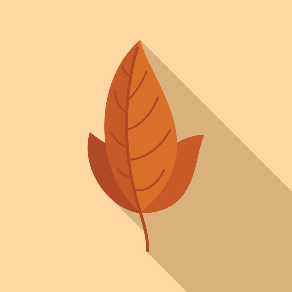 Brown leaf icon flat vector. Autumn fall vector