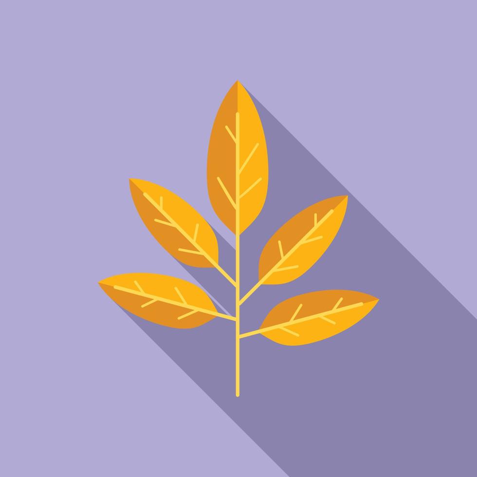 Orange leaf icon flat vector. Autumn fall vector