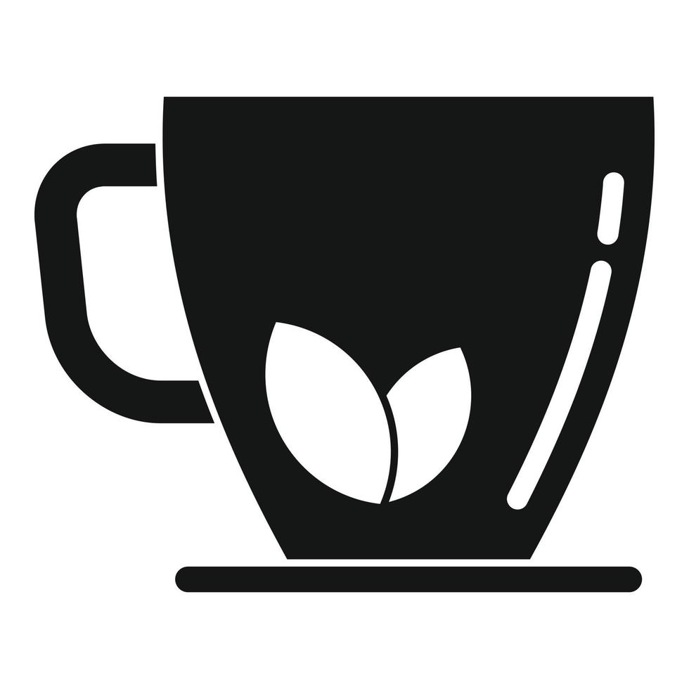 vector simple de icono de taza de té de hierbas. bebida caliente