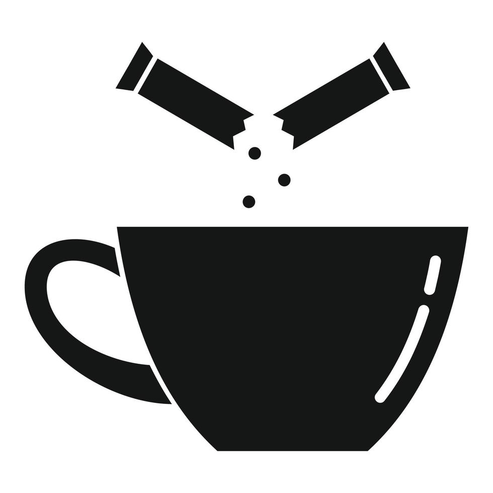 vector simple de icono de taza de té de azúcar. bebida caliente