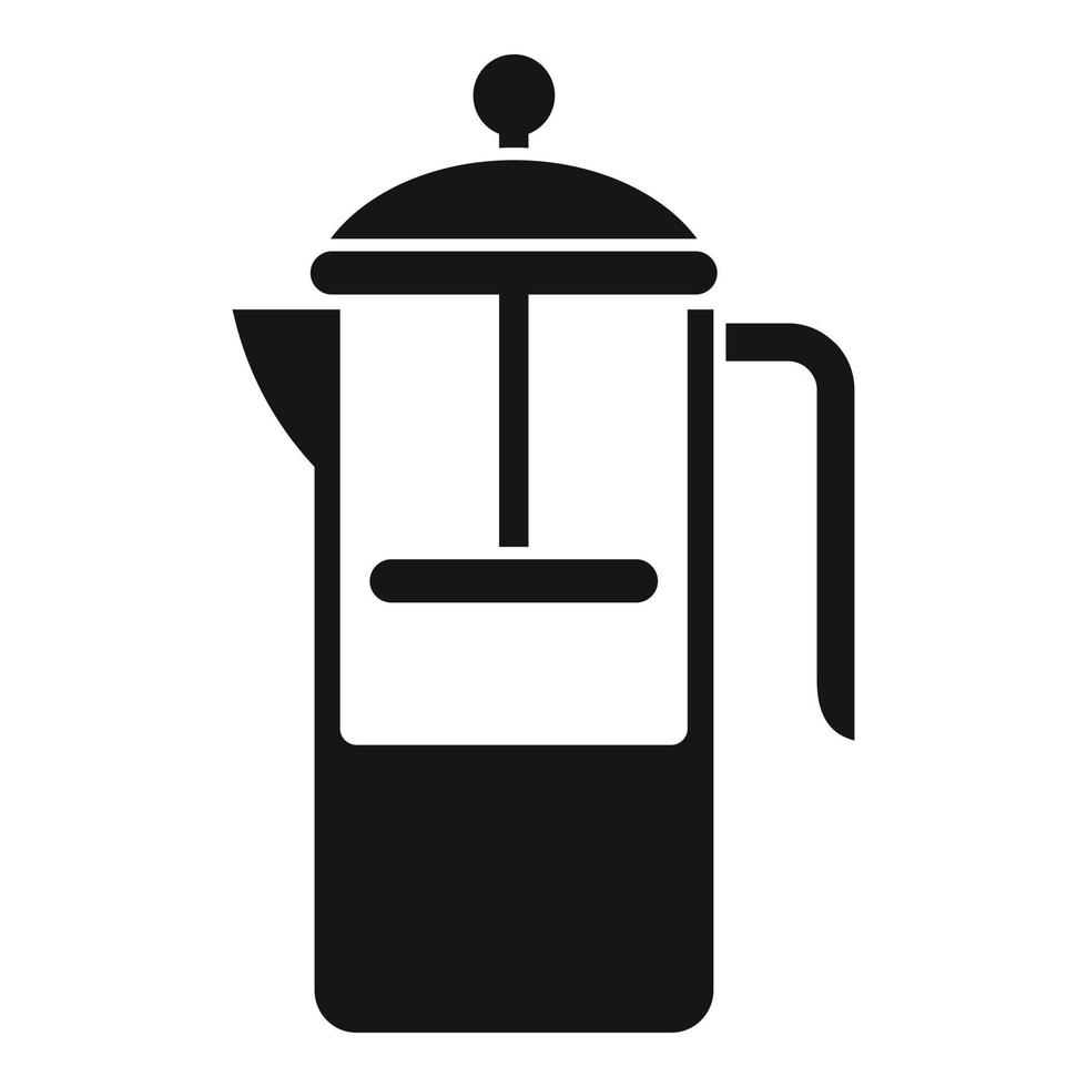 vector simple de icono de olla de prensa de té. beber agua