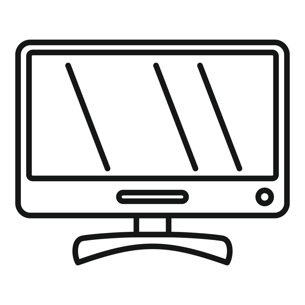 vector de contorno de icono de monitor de red. monitor de pantalla
