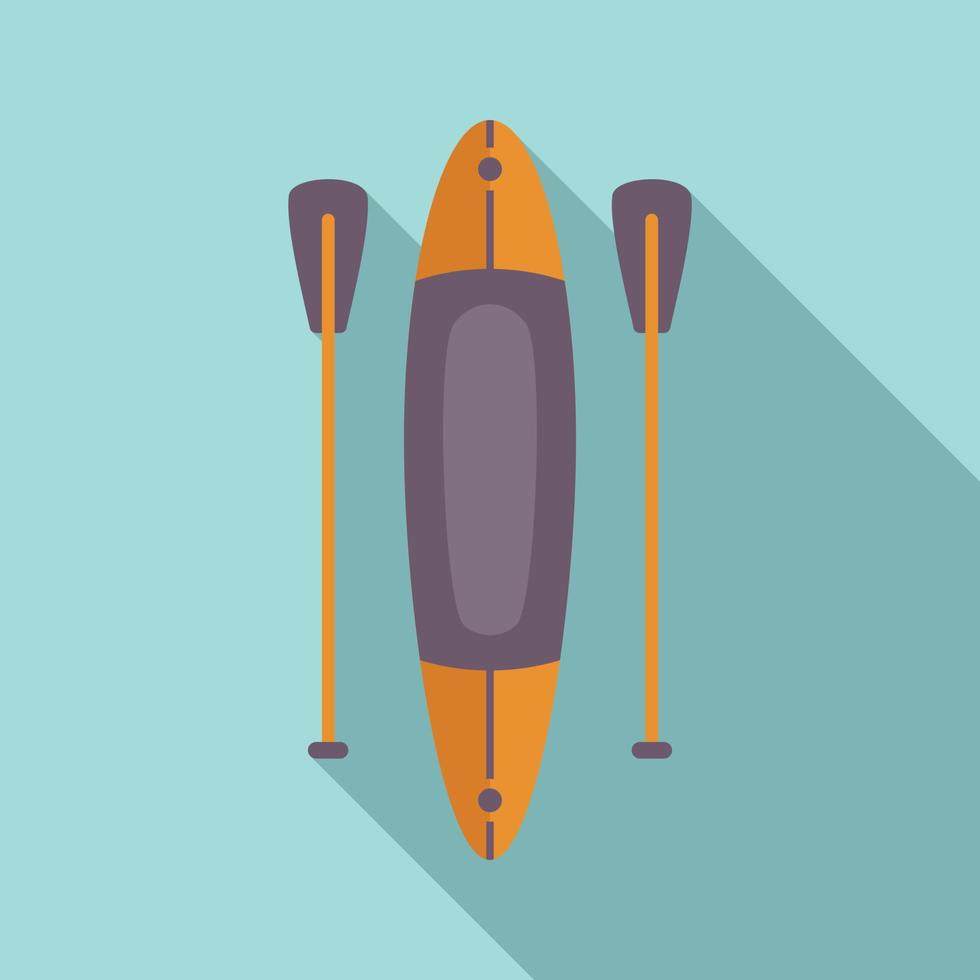 Lake sup surf icon flat vector. Paddle board vector