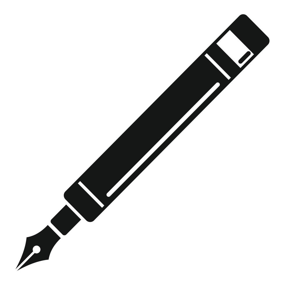 vector simple de icono de pluma de tinta de caligrafía. herramienta de punta