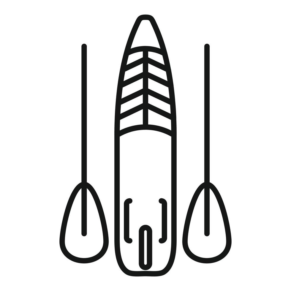 Sup surfboard icon outline vector. Board paddle vector