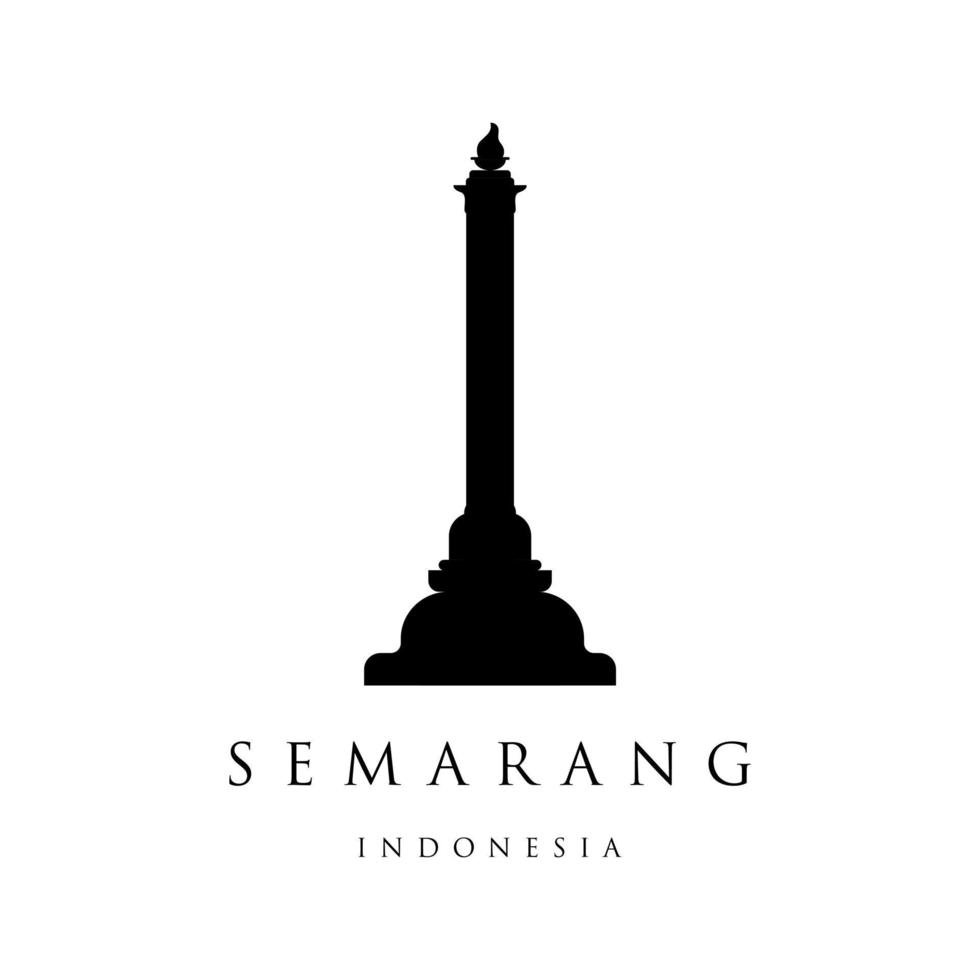 tugu muda de semarang indonesia. estatua emblemática indonesia en la ciudad de indonesia, aislada en blanco vector