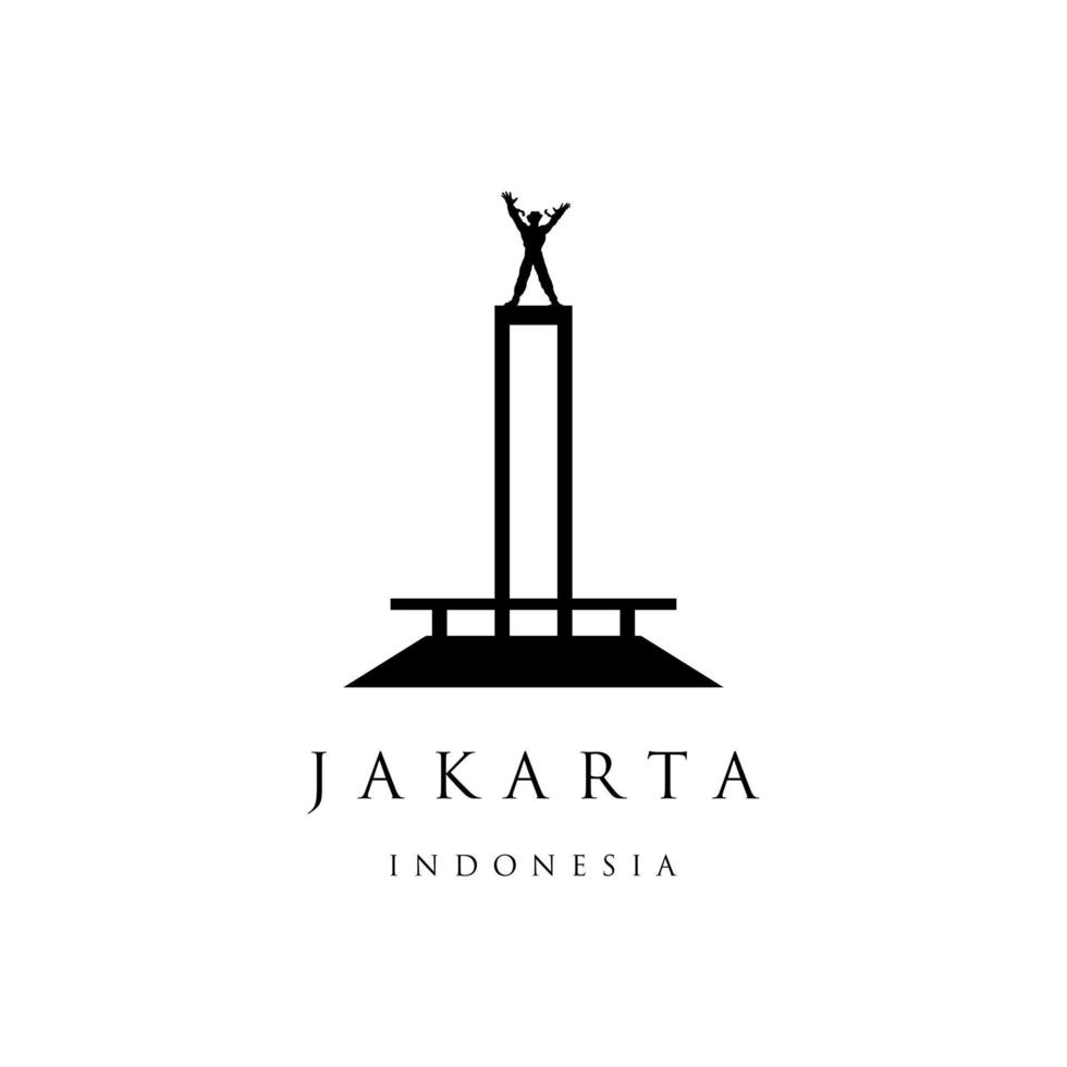 West Irian liberation Monument of Jakarta Indonesia. Indonesian Landmark Statue in Indonesia Capital City, Isolated on White vector