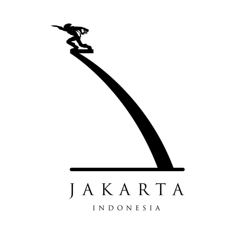 Pancoran Monument of Jakarta Indonesia. Indonesian Landmark Statue in Indonesia Capital City, Isolated on White vector