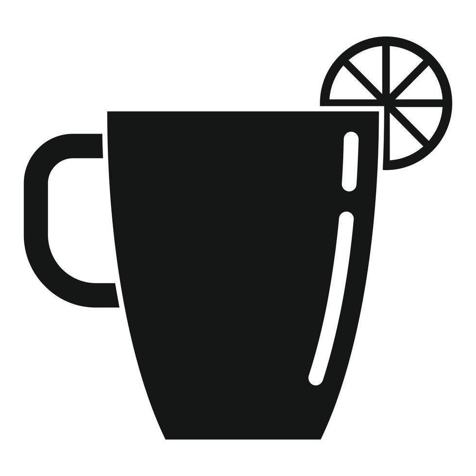 Lemon tea cup icon simple vector. Hot drink vector