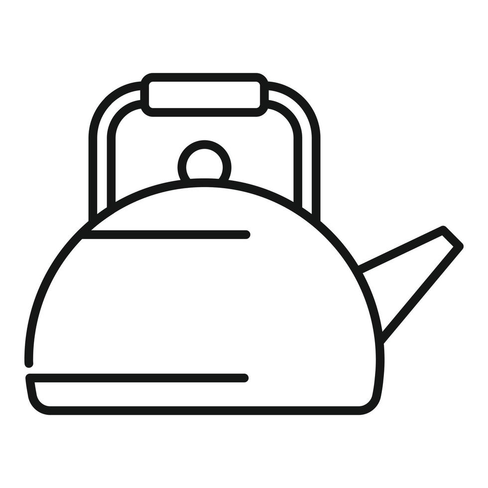 Classic tea kettle icon outline vector. Healthy food vector