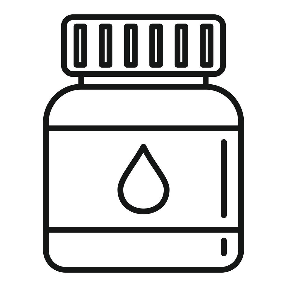 Ink pot icon outline vector. Sign drawing vector