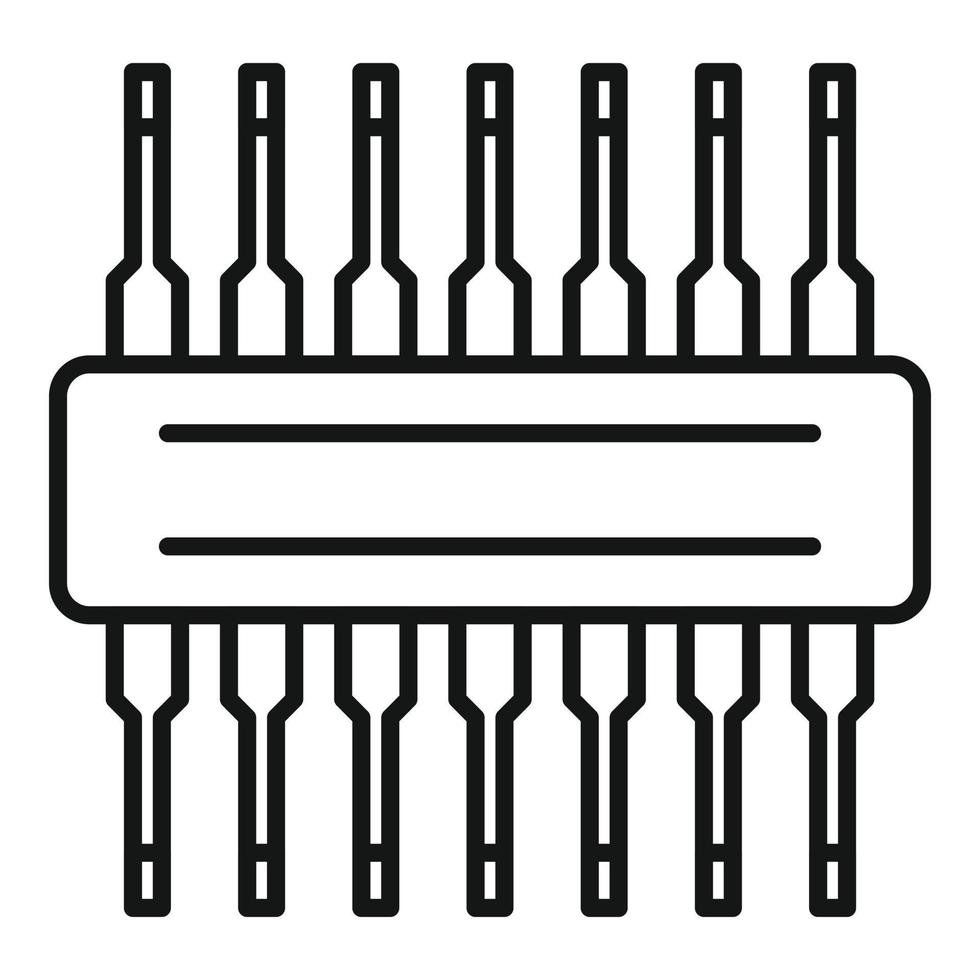 Voltage regulator component icon outline vector. Electric stabilizer vector