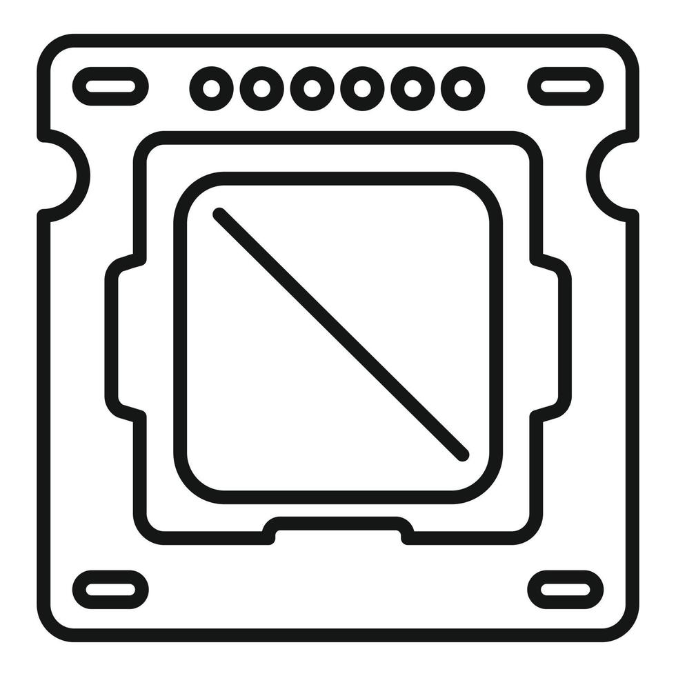 vector de contorno de icono de tecnología de procesador. circuito de la CPU