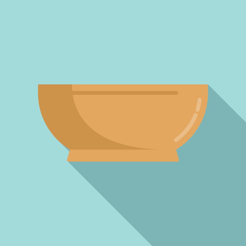 Bowl plate icon flat vector. Dish food vector