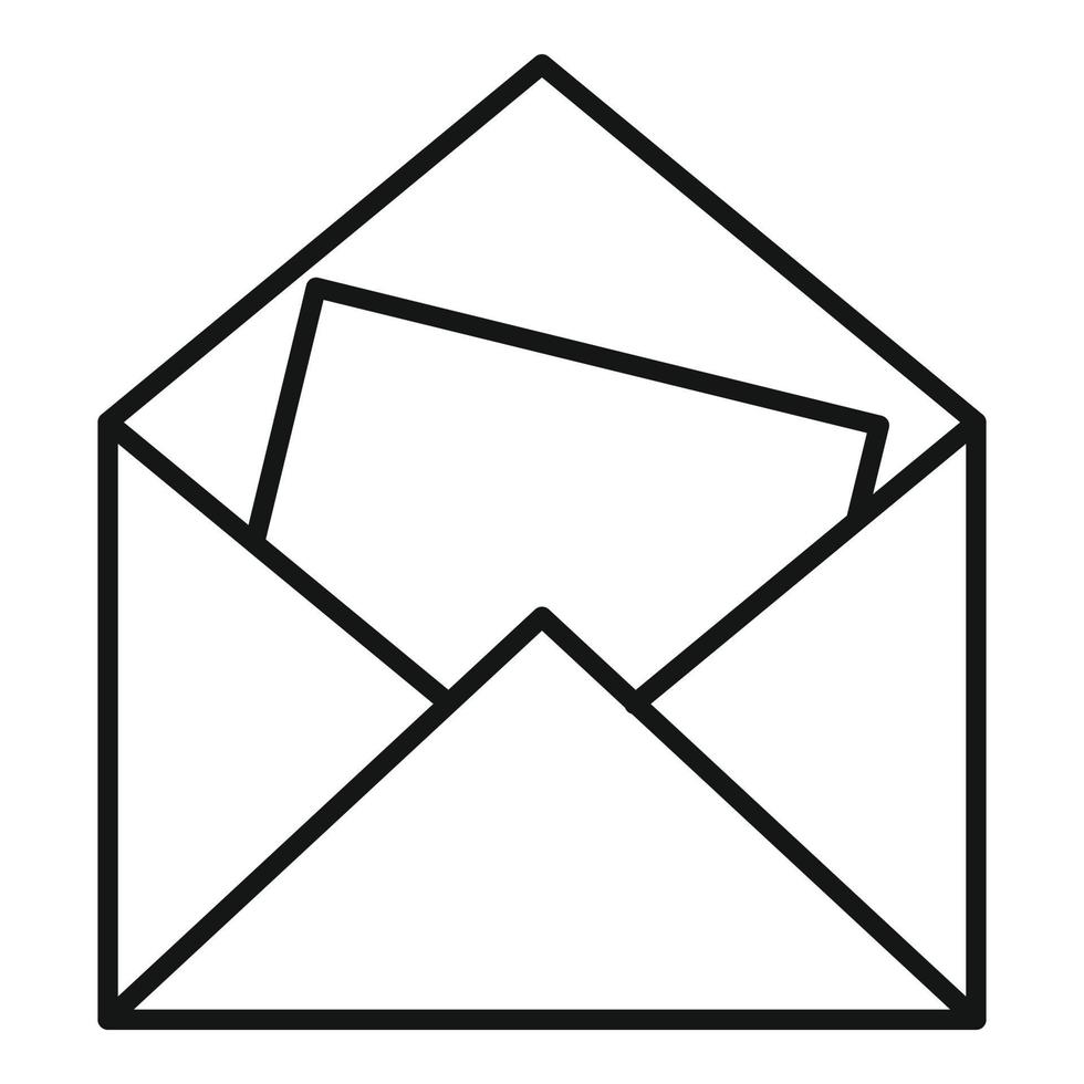 Envelope card icon outline vector. Send message vector
