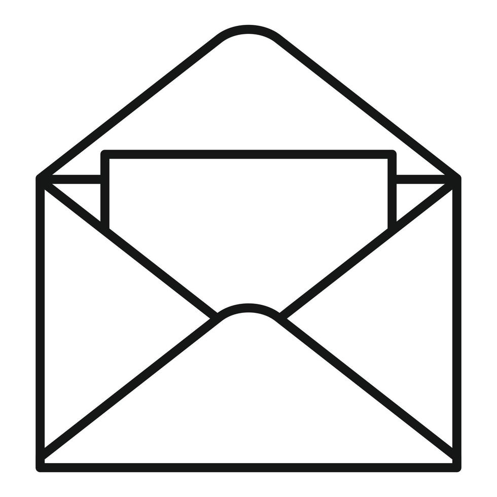 Envelope email icon outline vector. Open newsletter vector