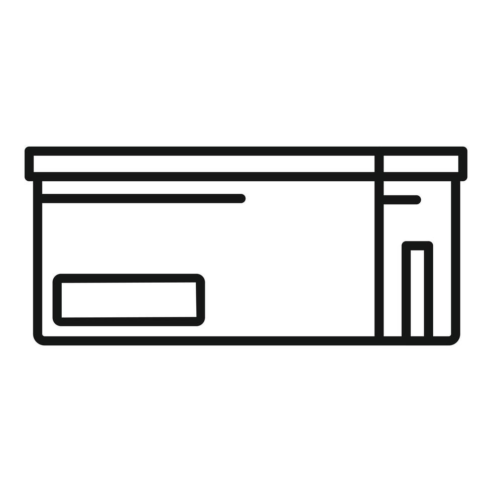 Order box icon outline vector. Delivery package vector