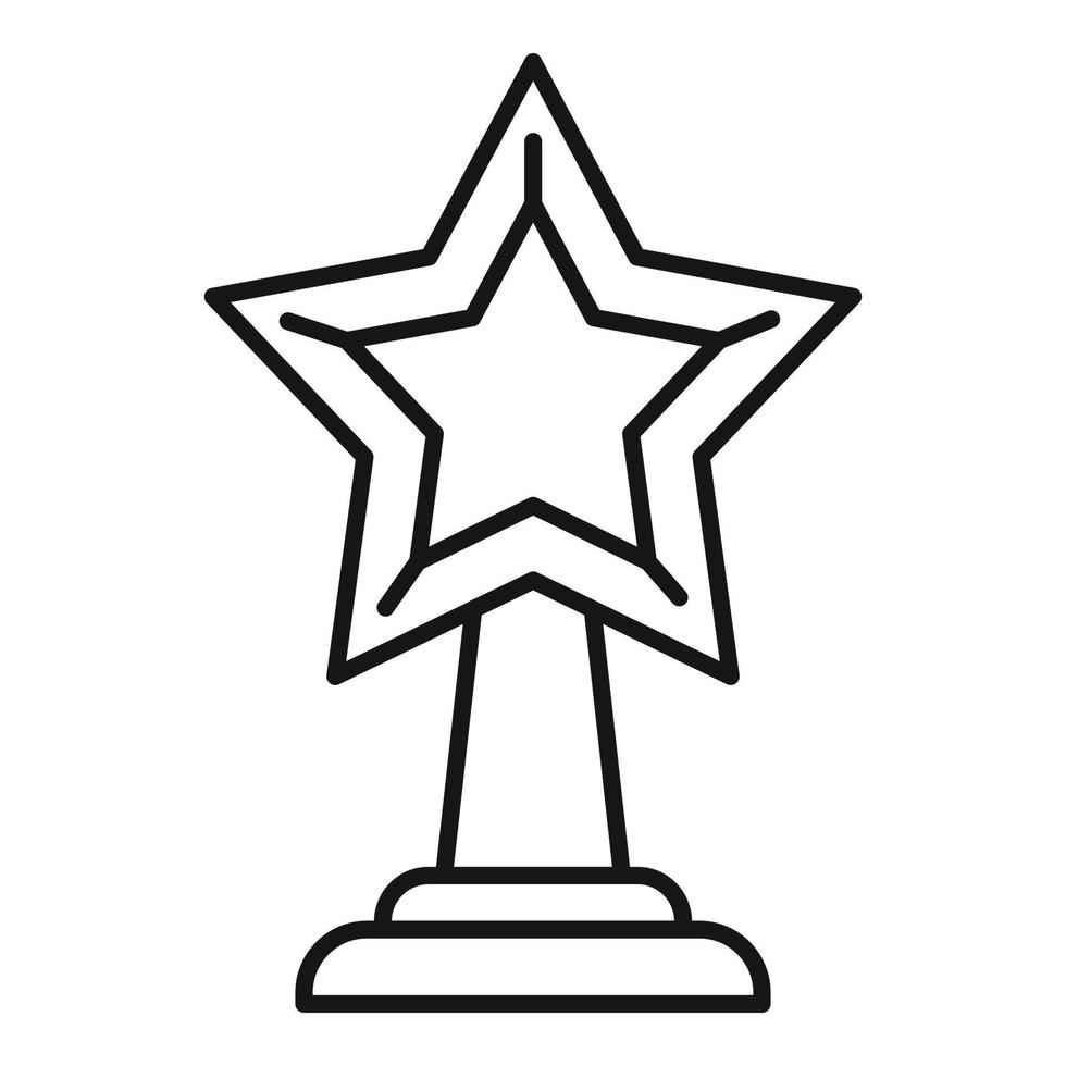 Star trophy icon outline vector. Winner award vector