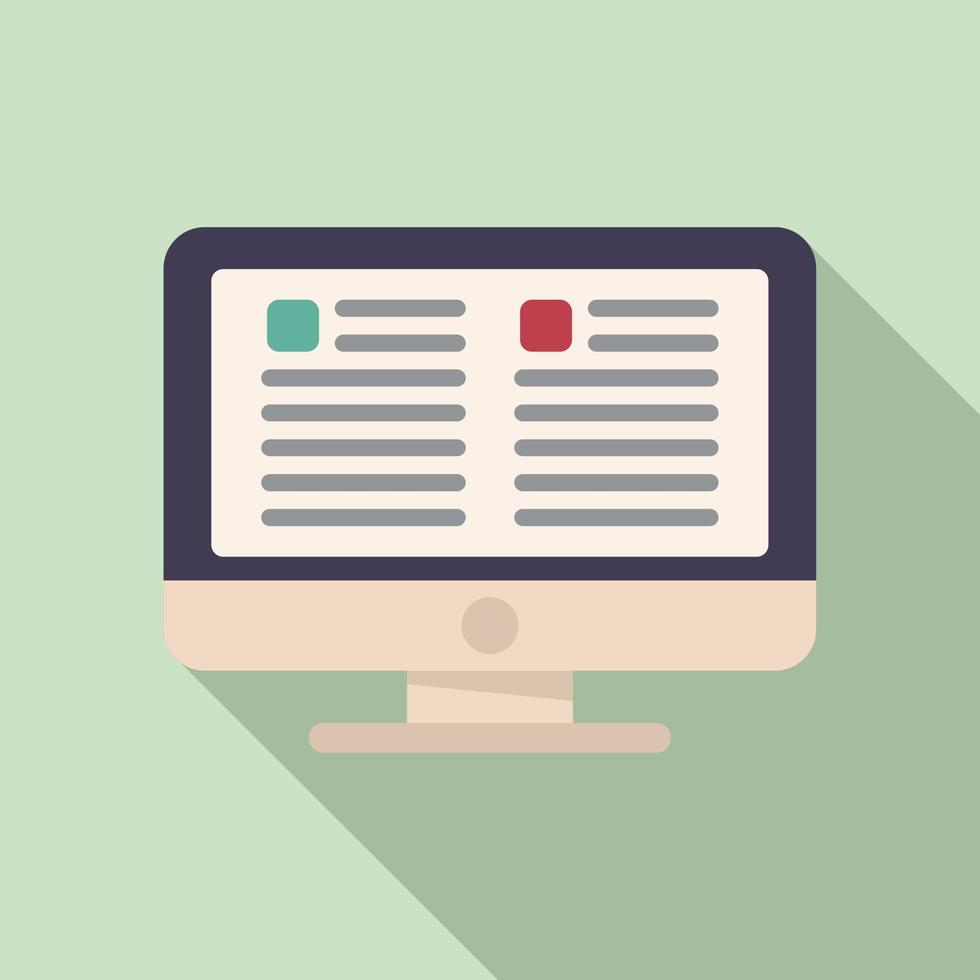 Monitor comparison icon flat vector. Scale balance vector