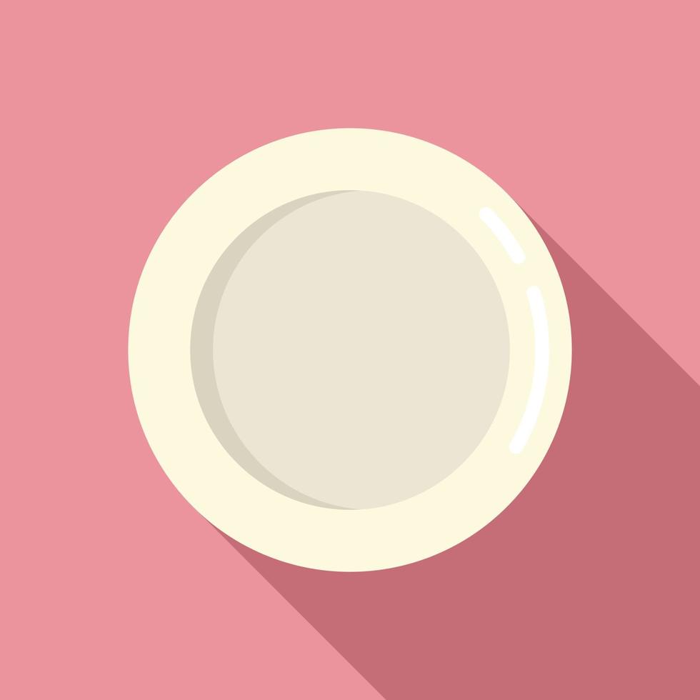 Cooking plate icon flat vector. Dish food vector