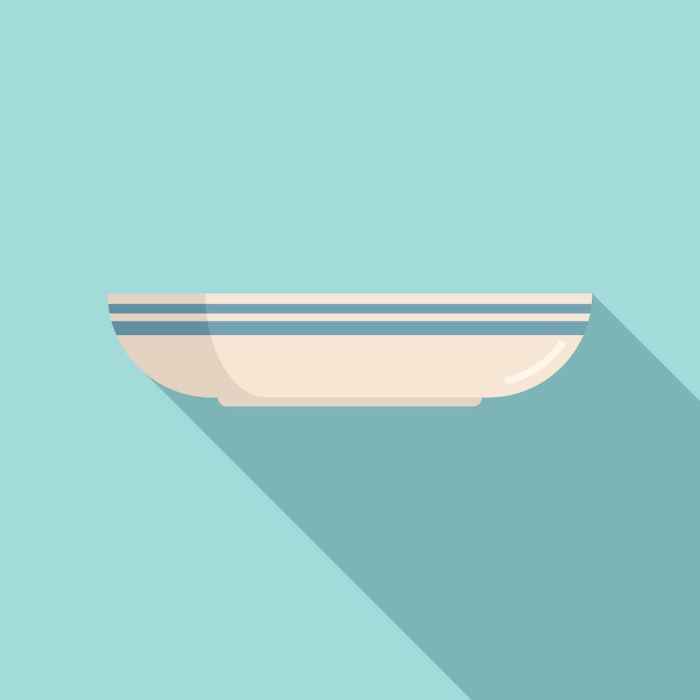 Lunch plate icon flat vector. Dinner dish vector