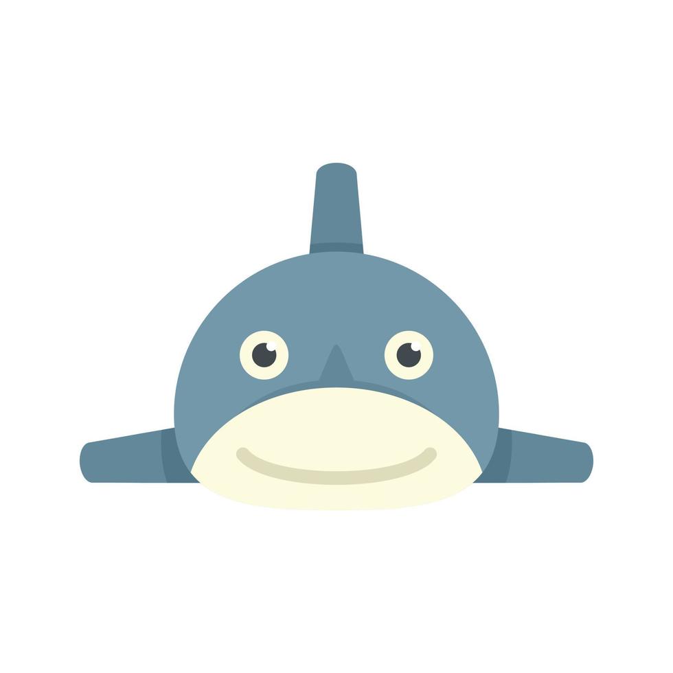Smiling shark toy icon flat isolated vector