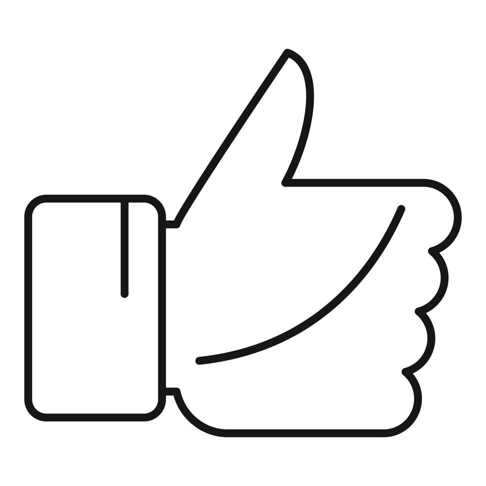 Quality thumb up icon outline vector. Best hand vector