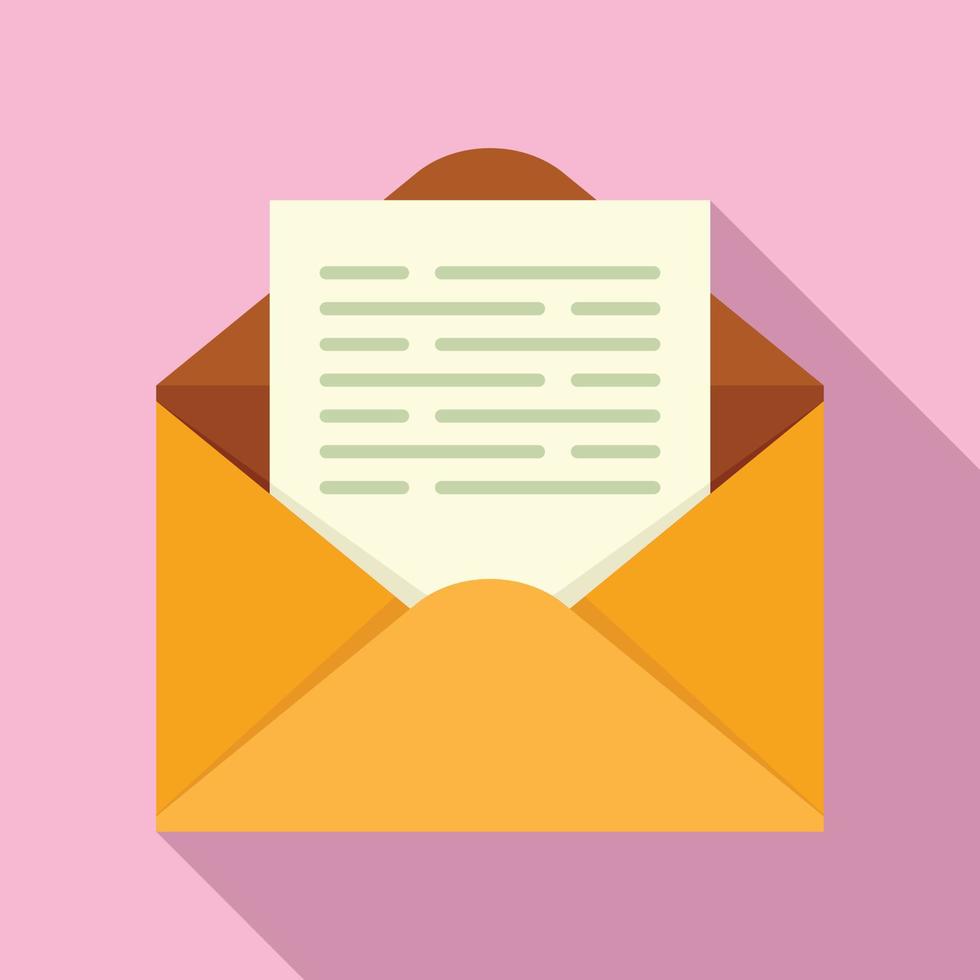 Postal envelope icon flat vector. Email letter vector