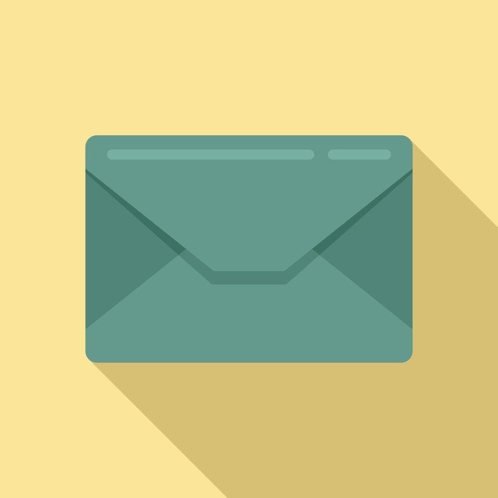 vector plano de icono de sobre postal. carta de correo
