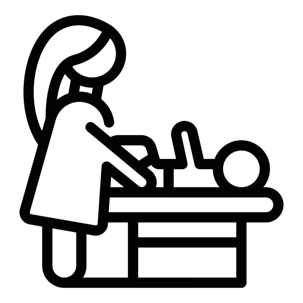 vector de contorno de icono de cuidado de bebé. educacion infantil