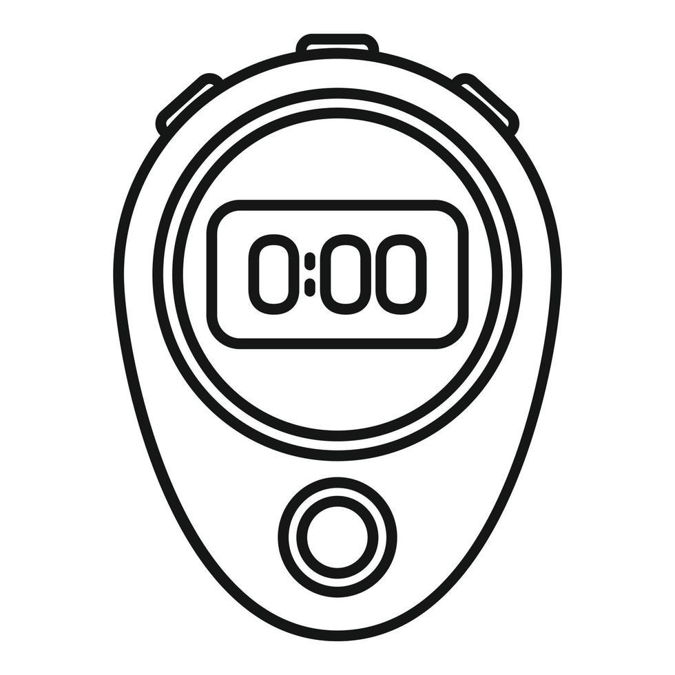 Countdown timer icon outline vector. Stopwatch clock vector