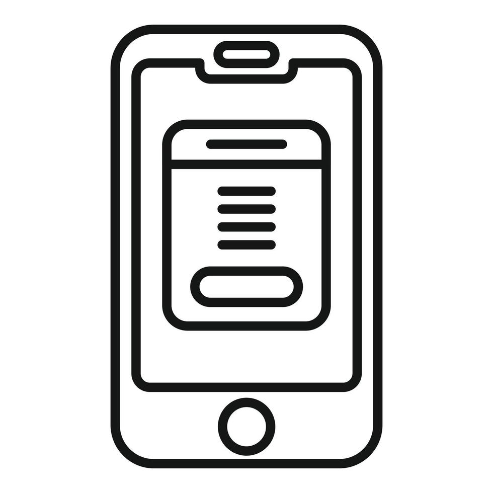 vector de contorno de icono de marketing de smartphone. servicio modelo