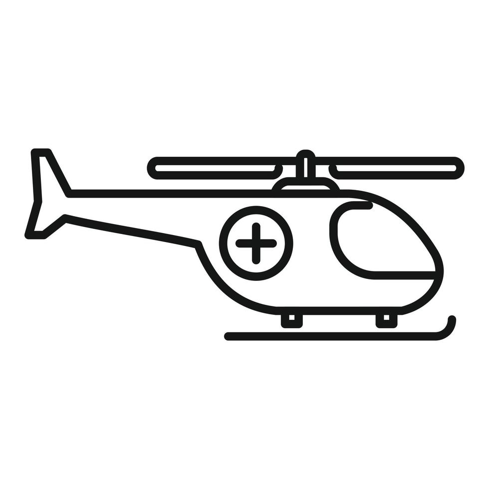 vector de contorno de icono de helicóptero de rescate. ambulancia aerea