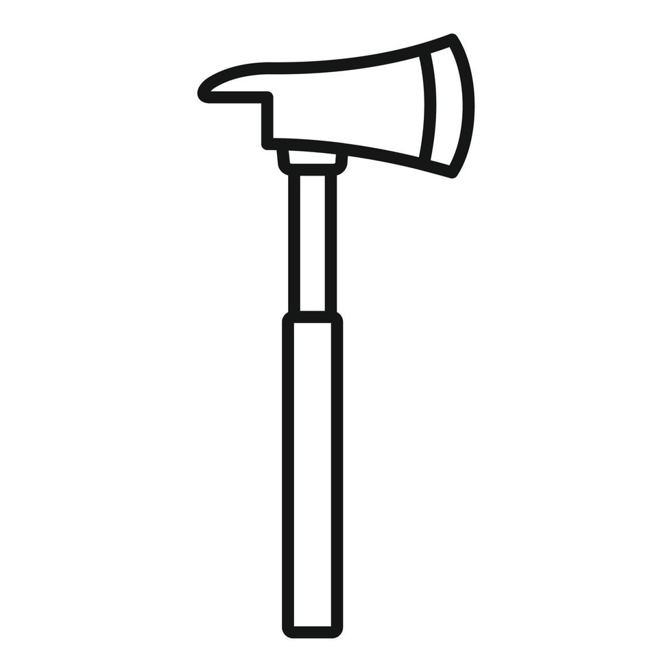 Rescuer axe icon outline vector. Fire badge vector