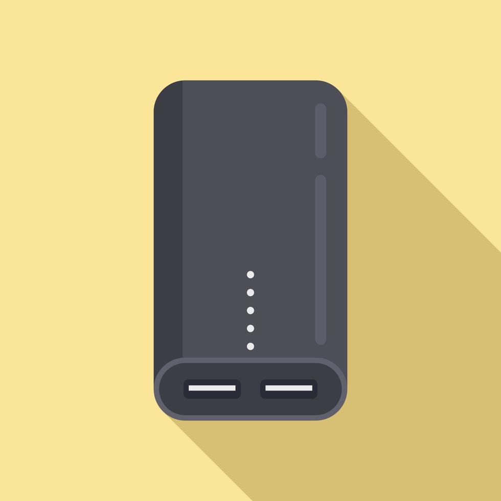 Power bank battery icon flat vector. Mobile charger vector