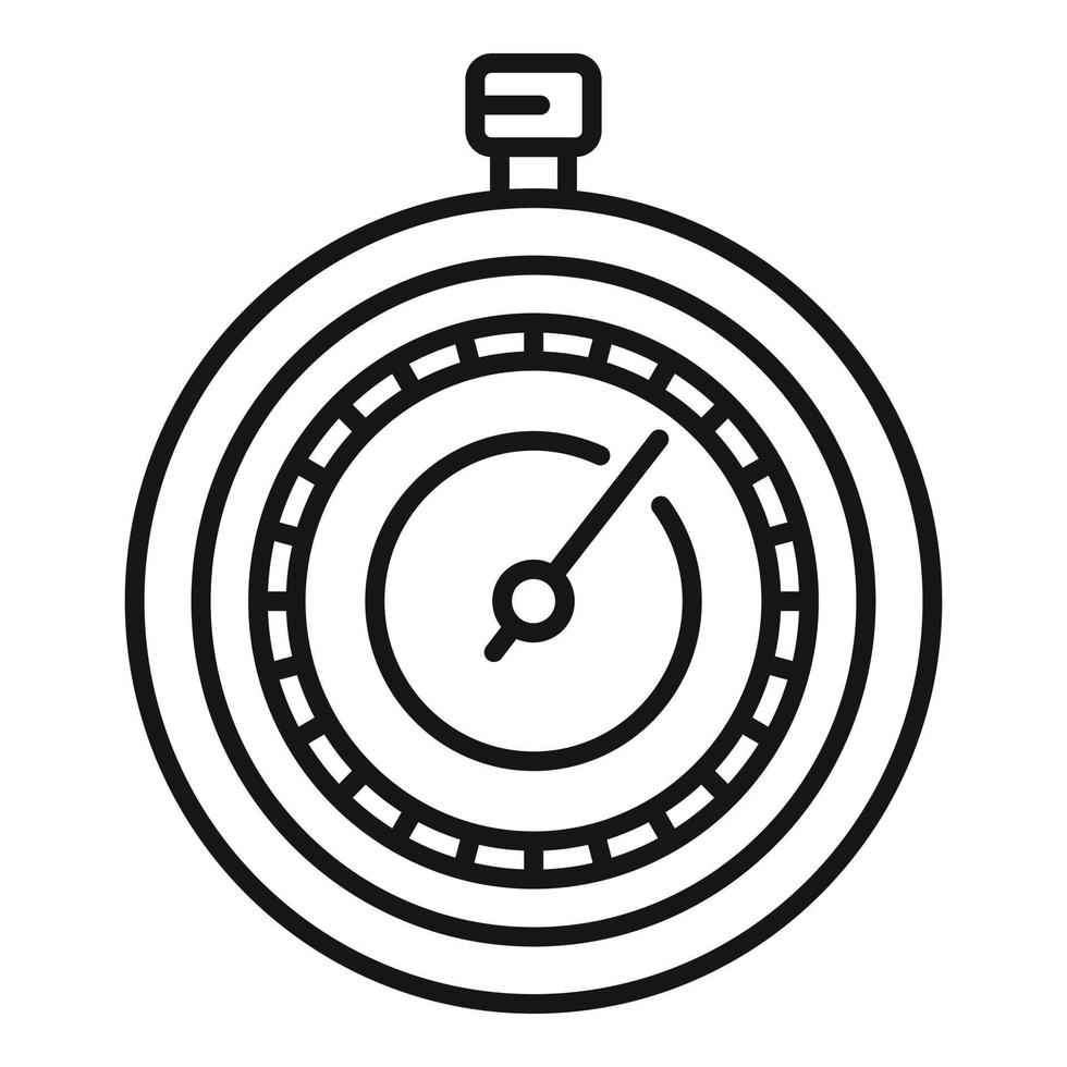 Button stopwatch icon outline vector. Stop timer vector