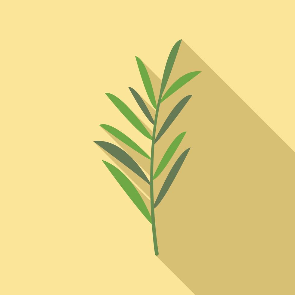 Rosemary branch icon flat vector. Herb plant vector