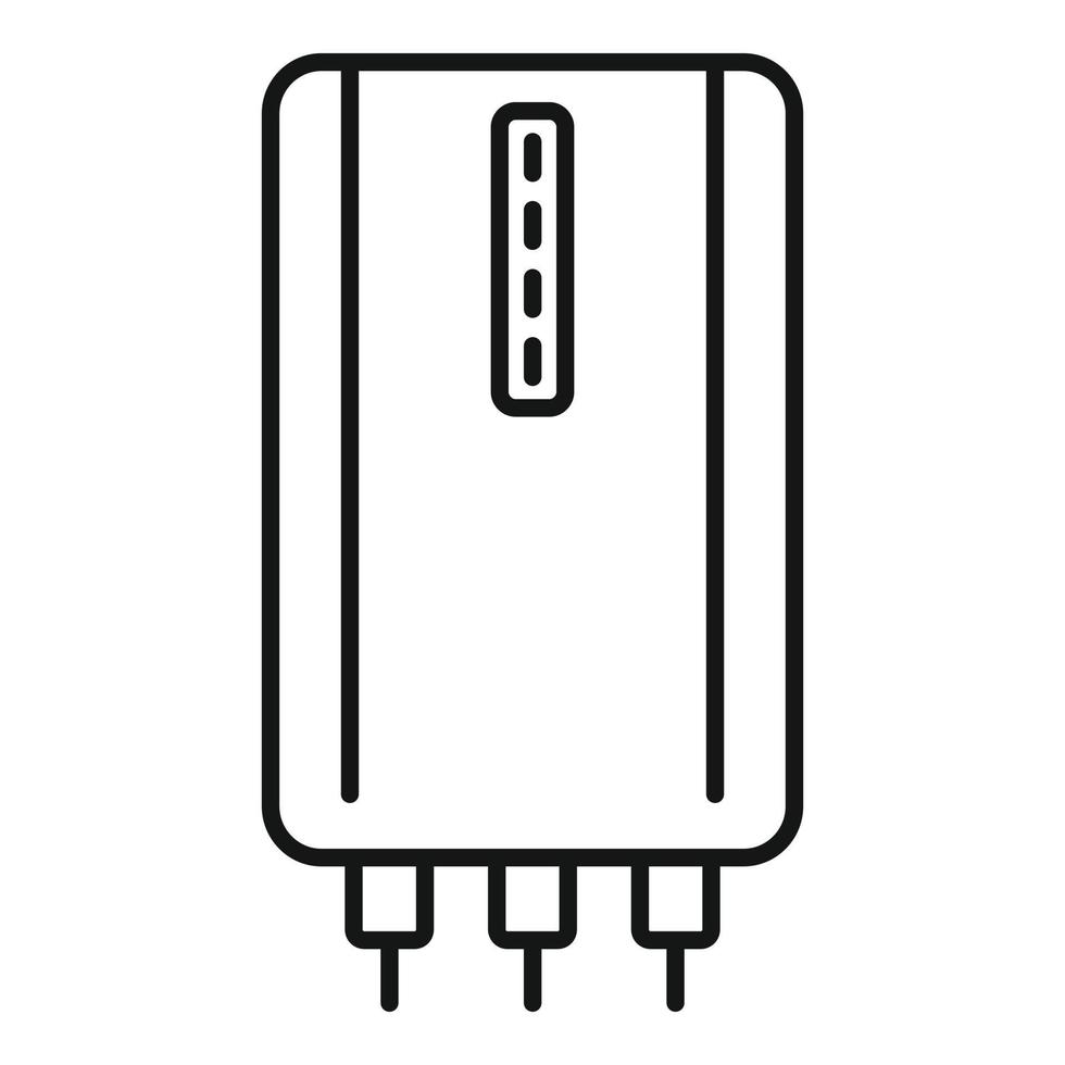 vector de contorno de icono de banco de energía de teléfono móvil. cargar teléfono