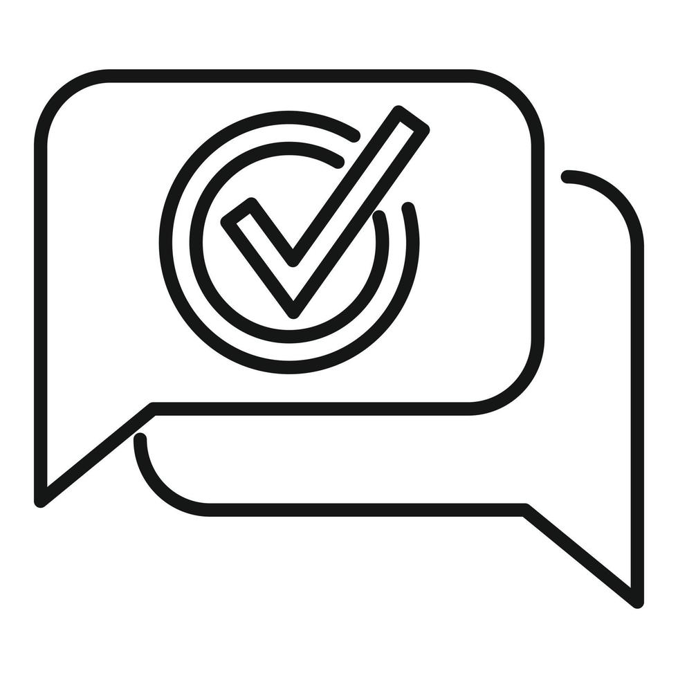 Quality chat icon outline vector. Ask question vector