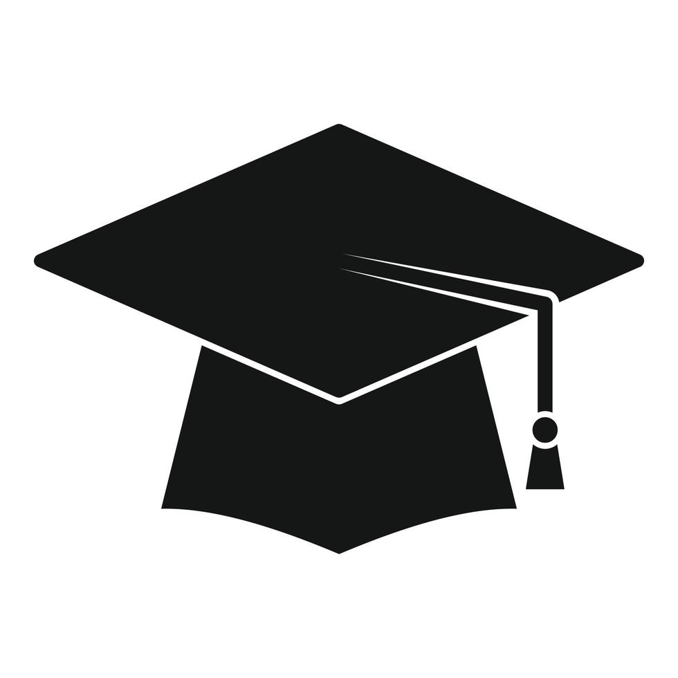 Study graduation hat icon simple vector. College diploma vector